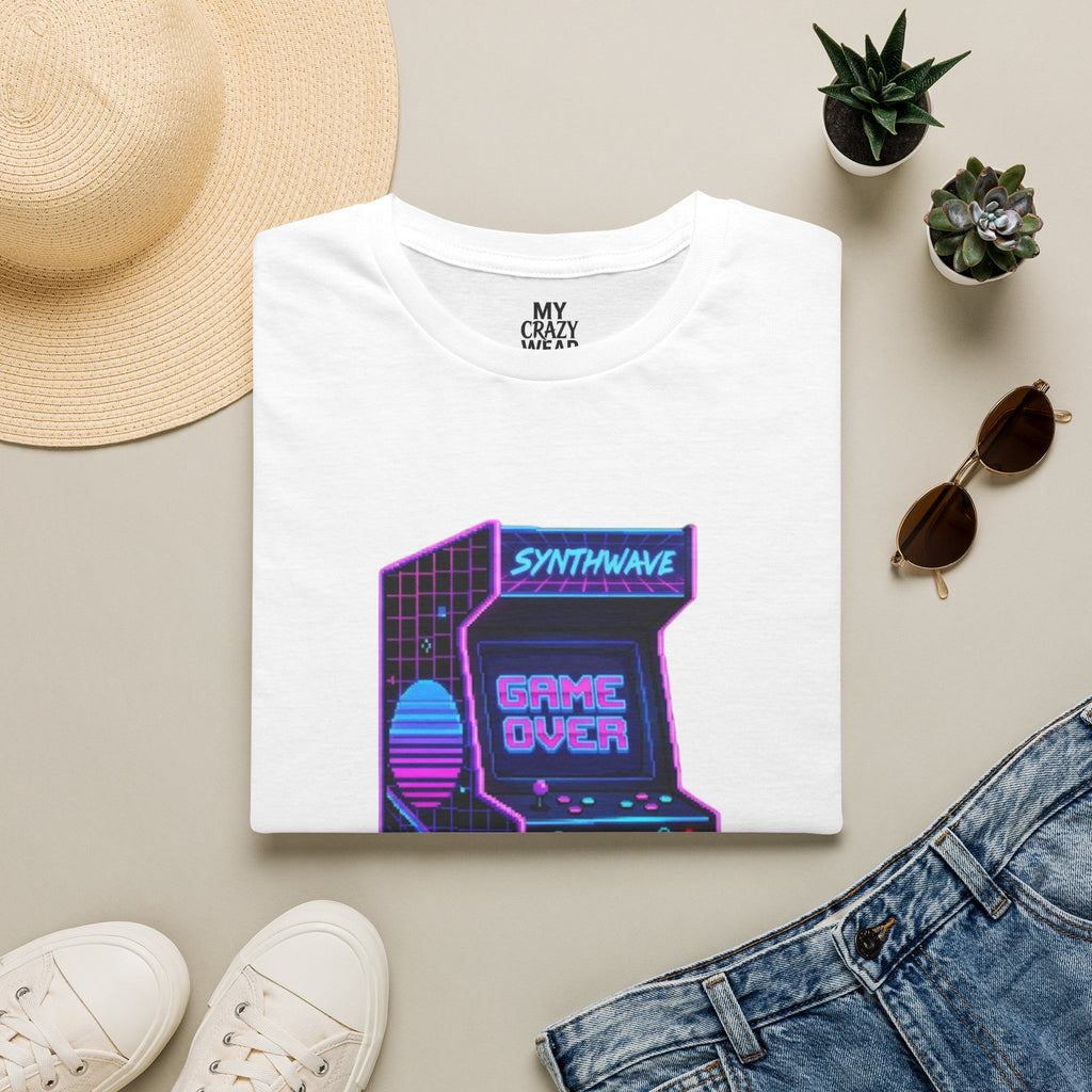 Retro Synthwave Arcade T-Shirt — "Game Over" Graphic