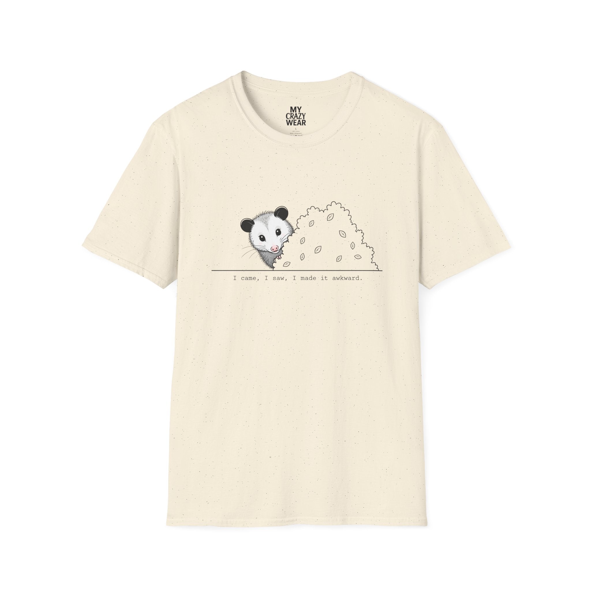 T-Shirt — Cute Possum Pile Illustration “I came, I saw, I made it awkward.”