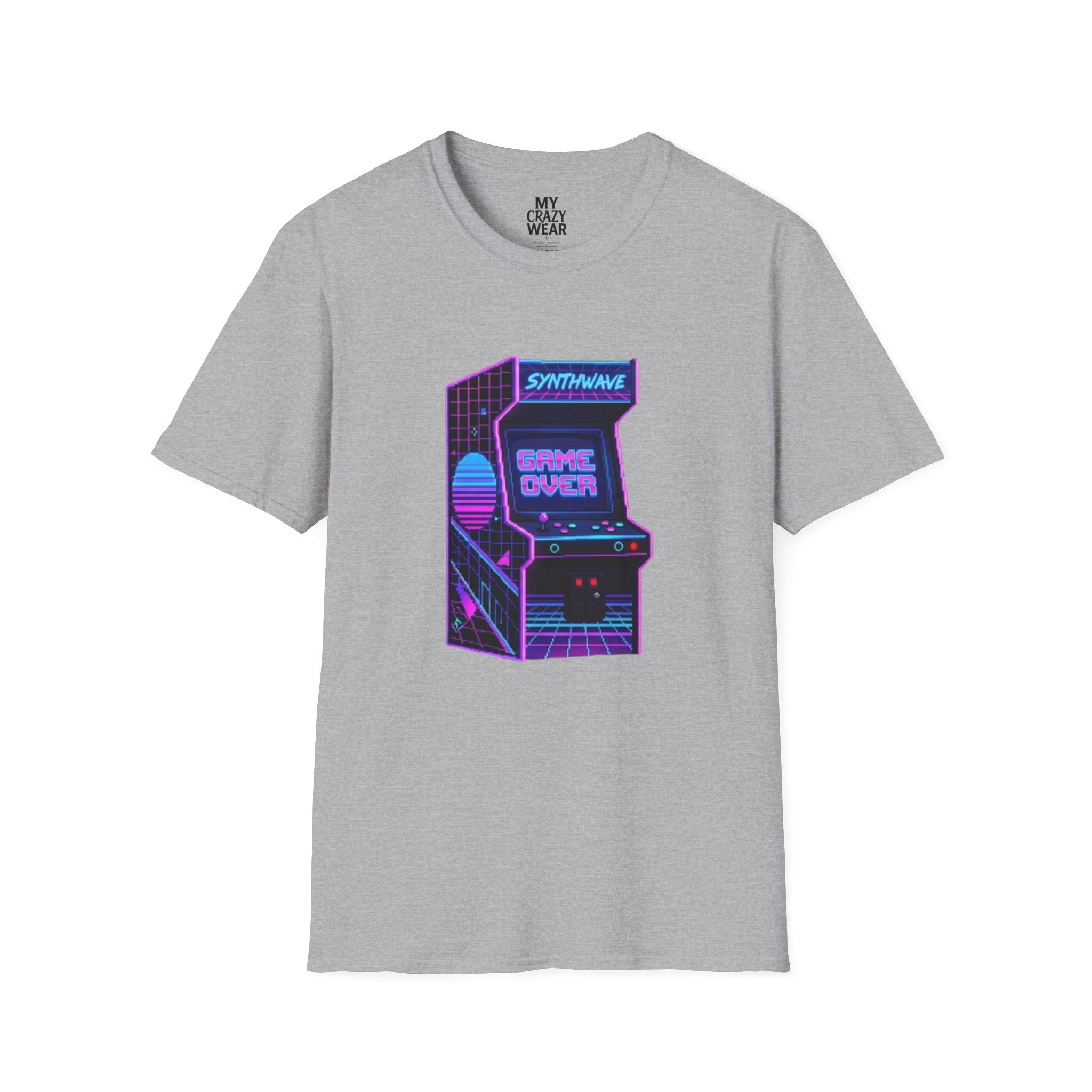 Retro Synthwave Arcade T-Shirt — "Game Over" Graphic
