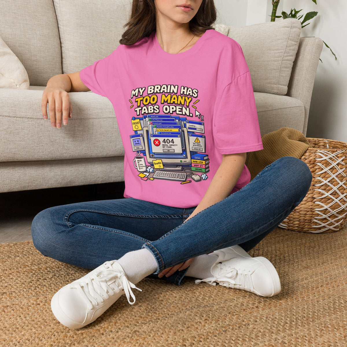 My Brain Has Too Many Tabs Open T-Shirt | Funny Computer Graphic