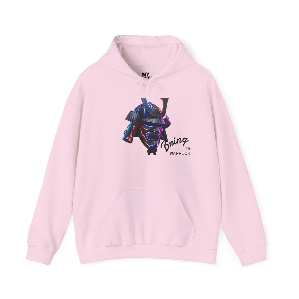 Samurai Mask Hoodie - Neon Ronin 'Bring the Warrior' Graphic Sweatshirt