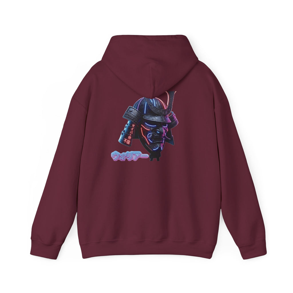 Samurai Mask Hoodie - Neon Ronin 'Bring the Warrior' Graphic Sweatshirt