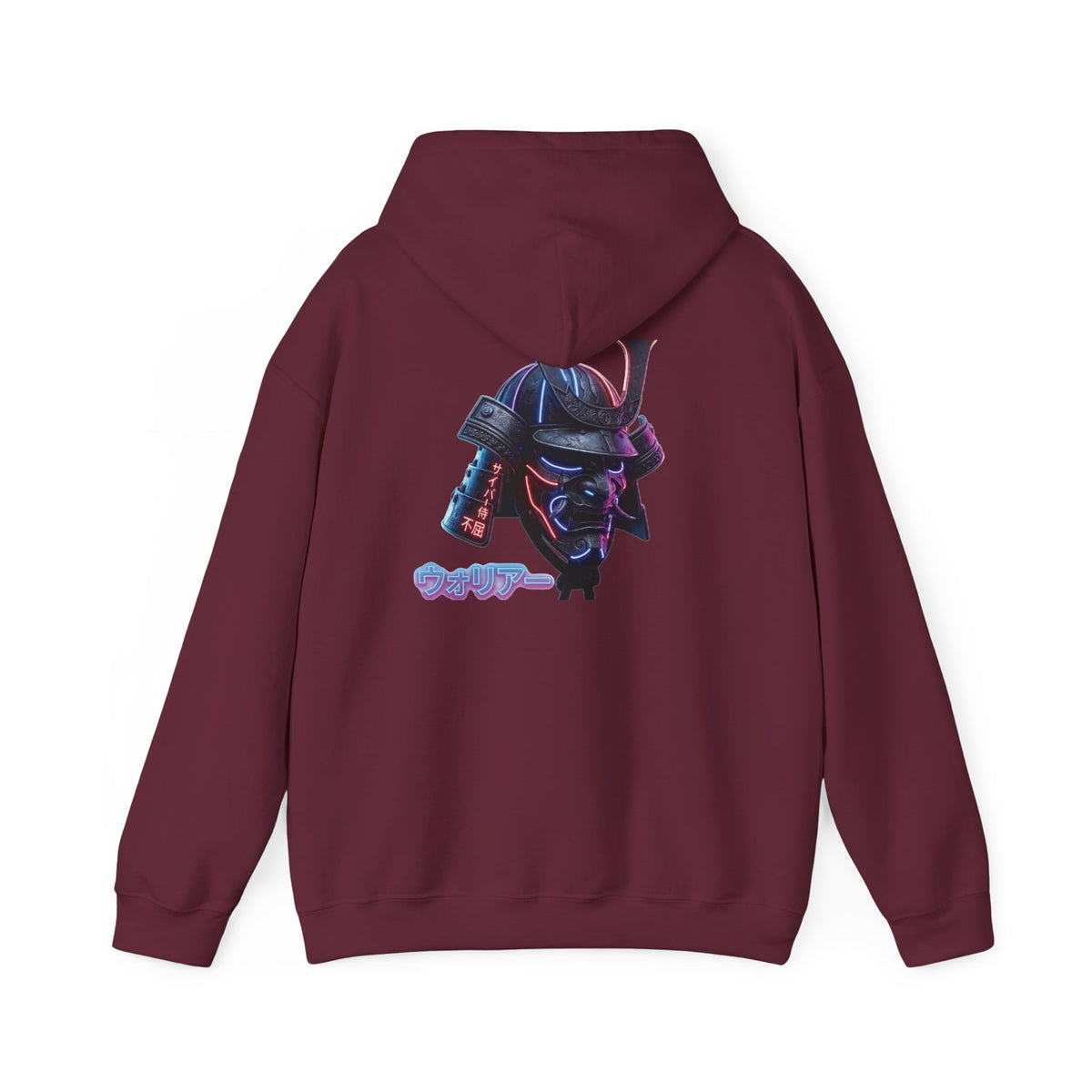 Samurai Mask Hoodie - Neon Ronin 'Bring the Warrior' Graphic Sweatshirt