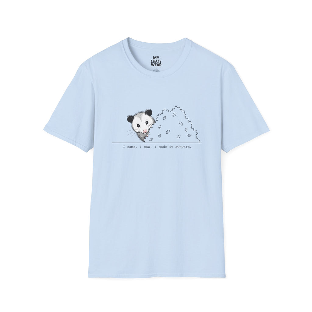 T-Shirt — Cute Possum Pile Illustration “I came, I saw, I made it awkward.”