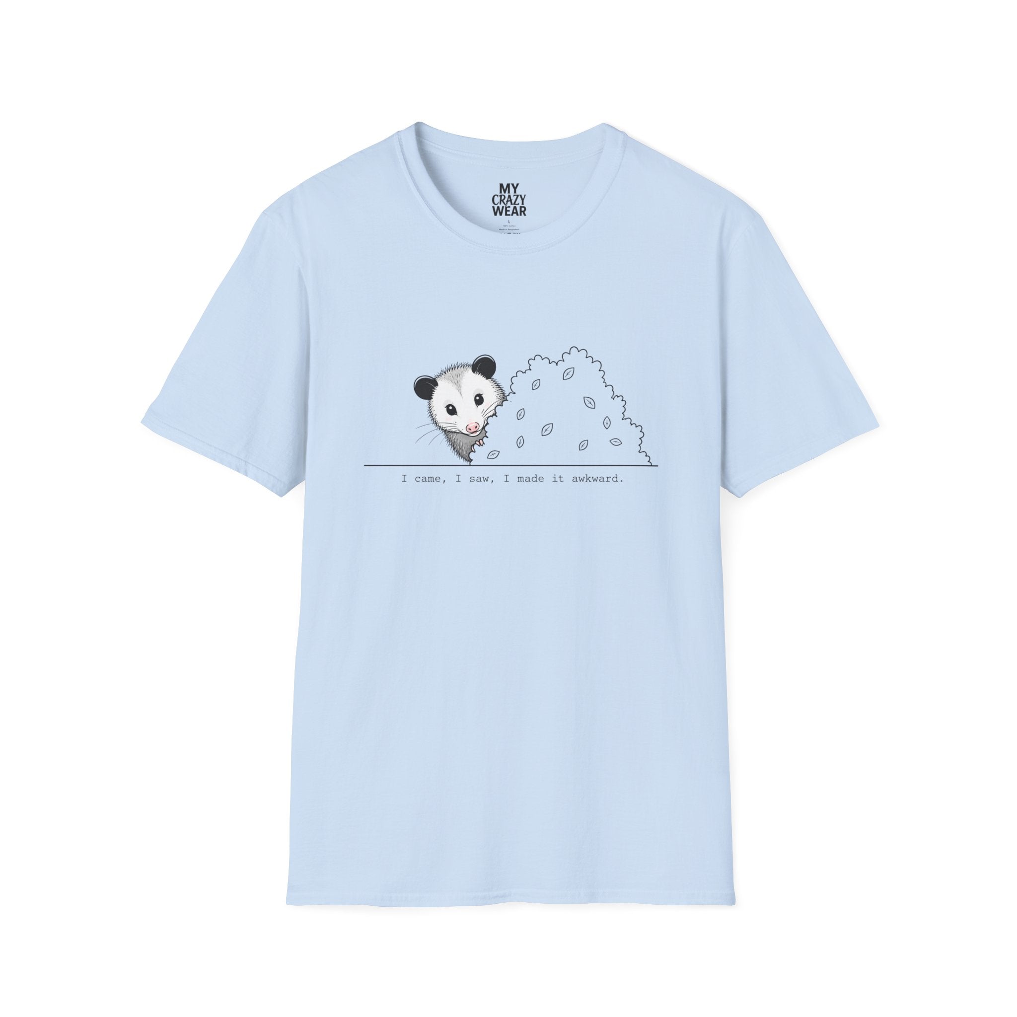 T-Shirt — Cute Possum Pile Illustration “I came, I saw, I made it awkward.”