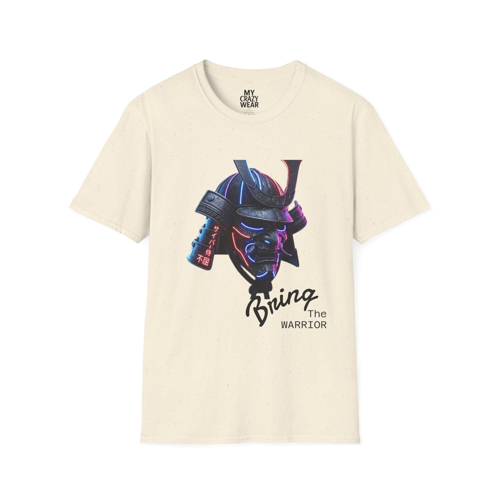 Neon Samurai T-Shirt — 'Brave Warrior' Graphic Tee