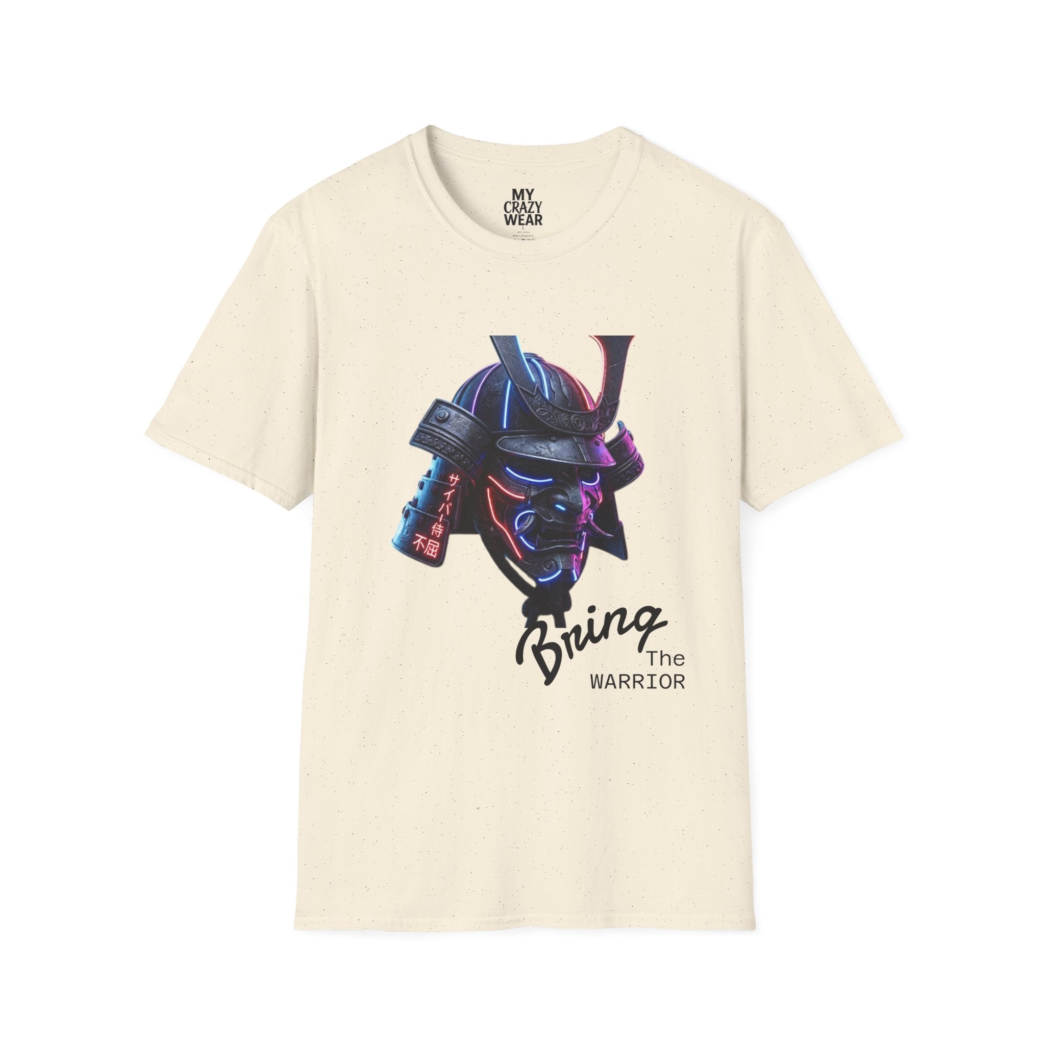 Neon Samurai T-Shirt — 'Brave Warrior' Graphic Tee