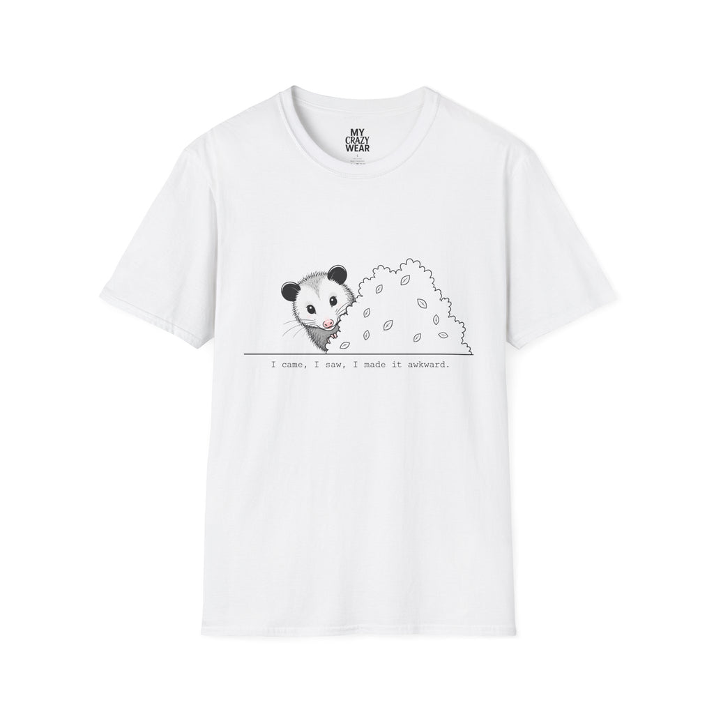 T-Shirt — Cute Possum Pile Illustration “I came, I saw, I made it awkward.”
