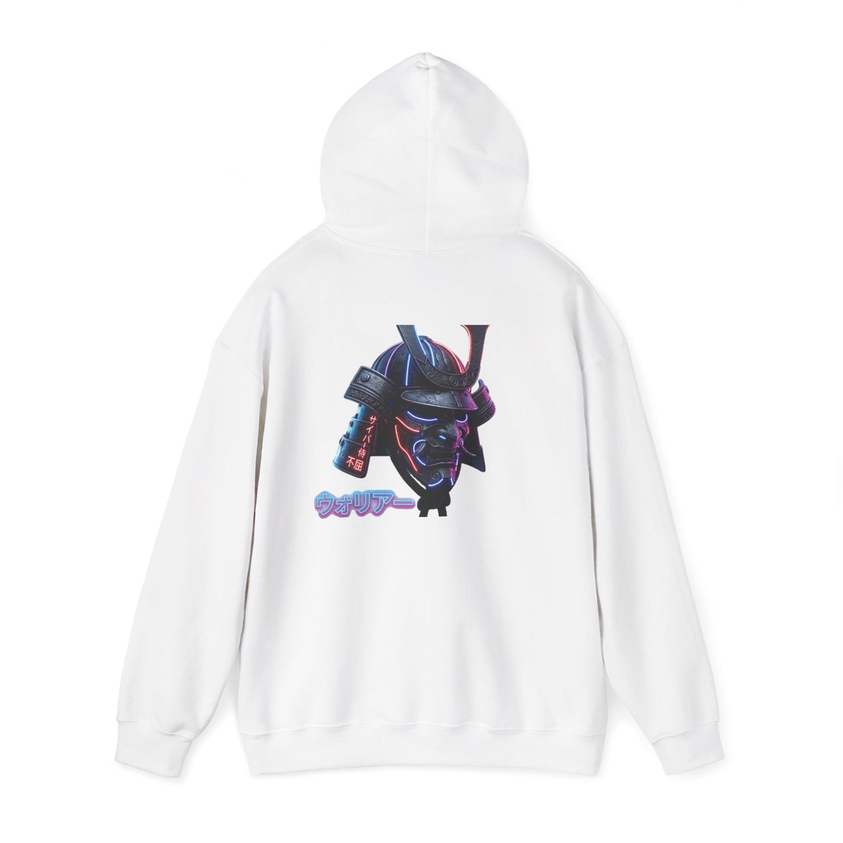 Samurai Mask Hoodie - Neon Ronin 'Bring the Warrior' Graphic Sweatshirt