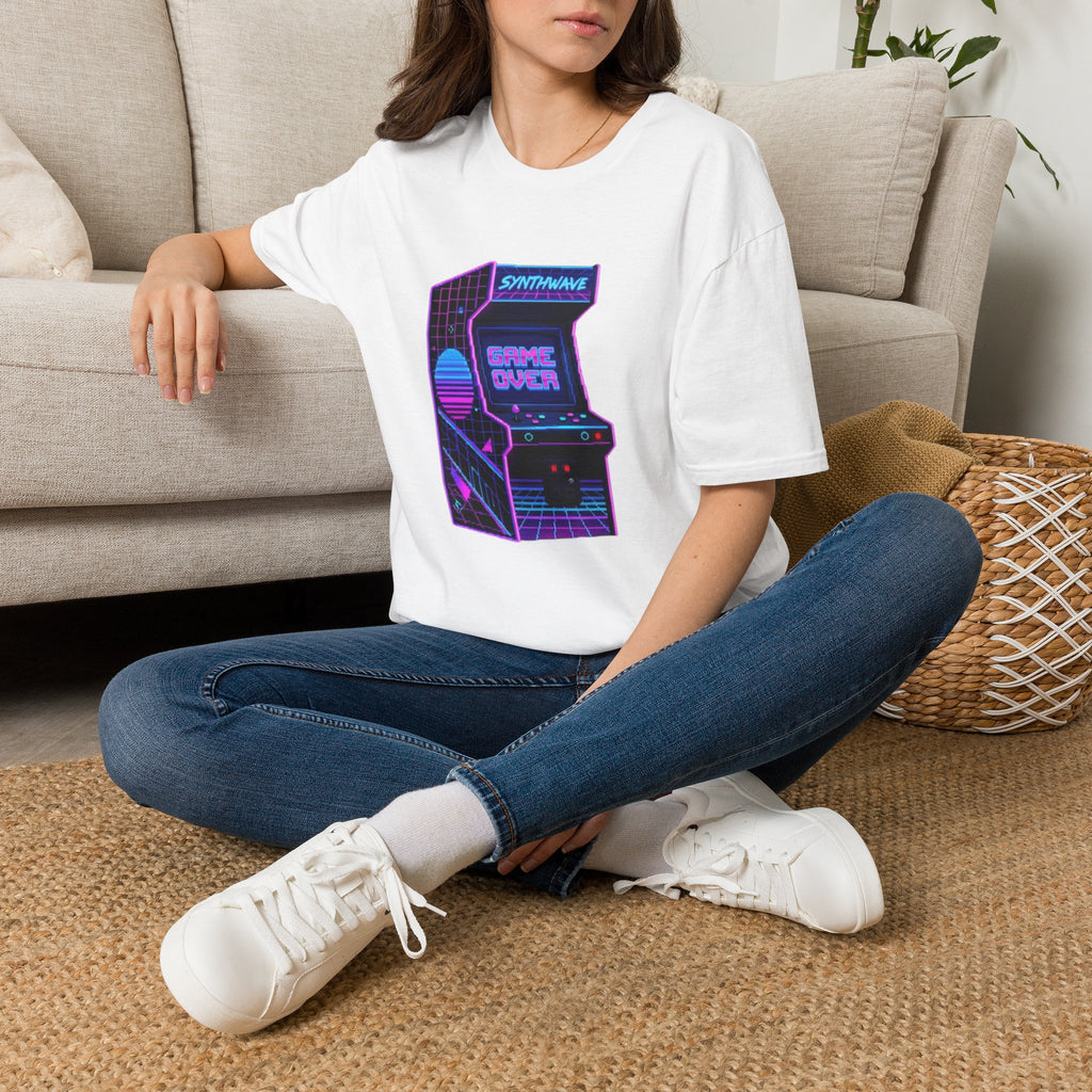 Retro Synthwave Arcade T-Shirt — "Game Over" Graphic