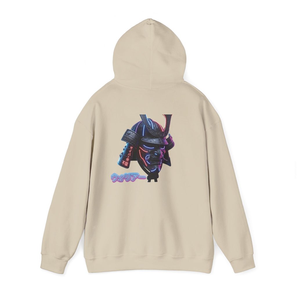 Samurai Mask Hoodie - Neon Ronin 'Bring the Warrior' Graphic Sweatshirt