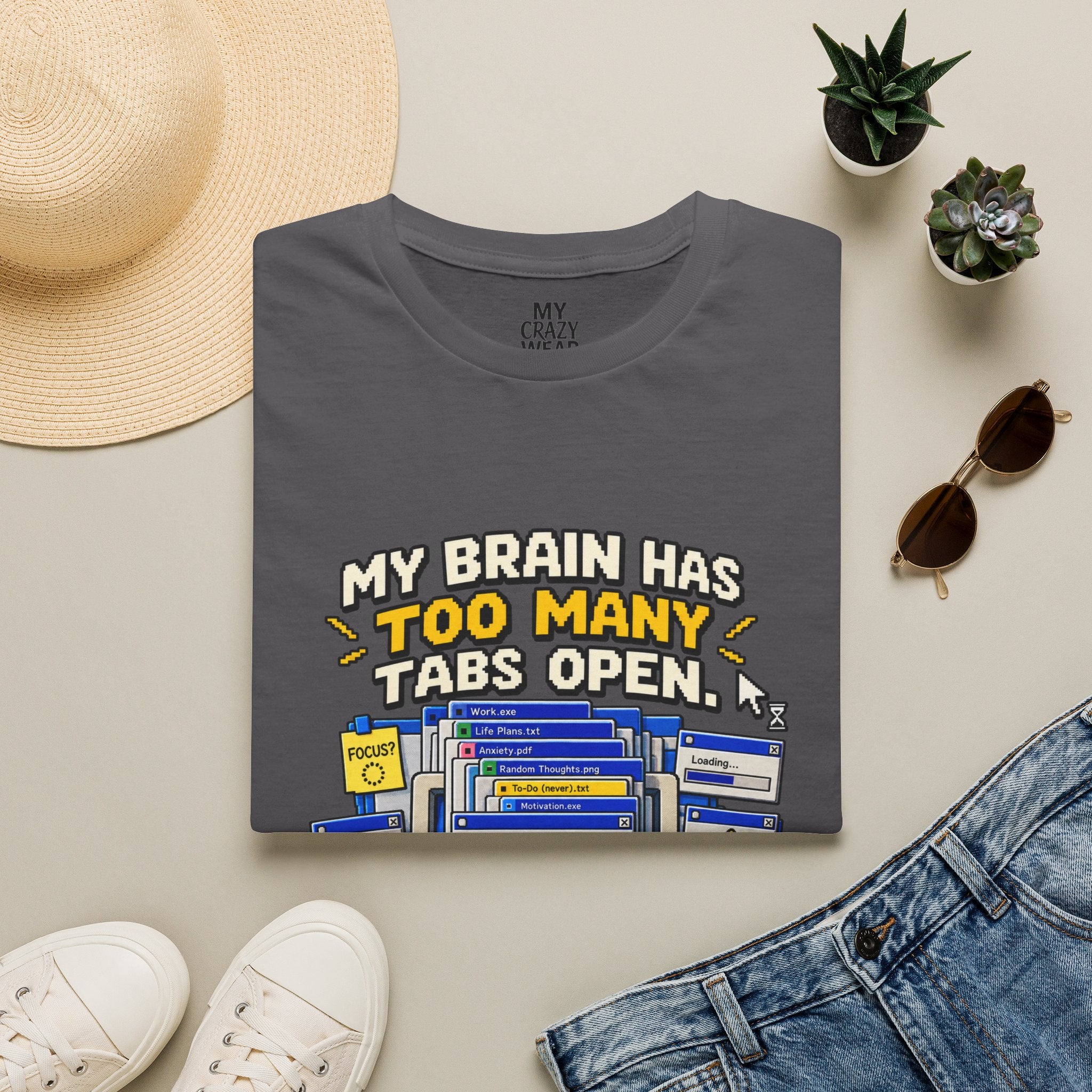 My Brain Has Too Many Tabs Open T-Shirt | Funny Computer Graphic