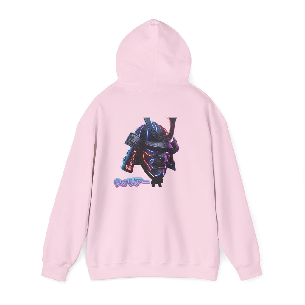 Samurai Mask Hoodie - Neon Ronin 'Bring the Warrior' Graphic Sweatshirt