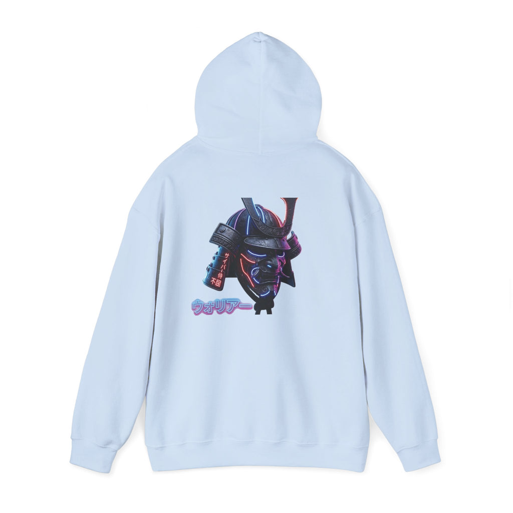 Samurai Mask Hoodie - Neon Ronin 'Bring the Warrior' Graphic Sweatshirt
