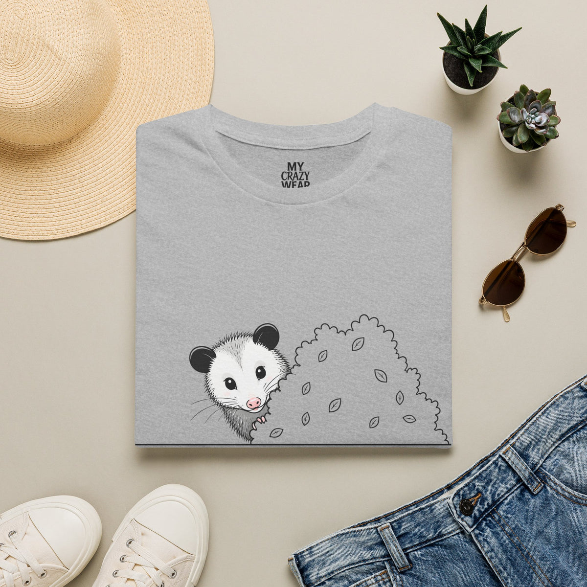 T-Shirt — Cute Possum Pile Illustration “I came, I saw, I made it awkward.”