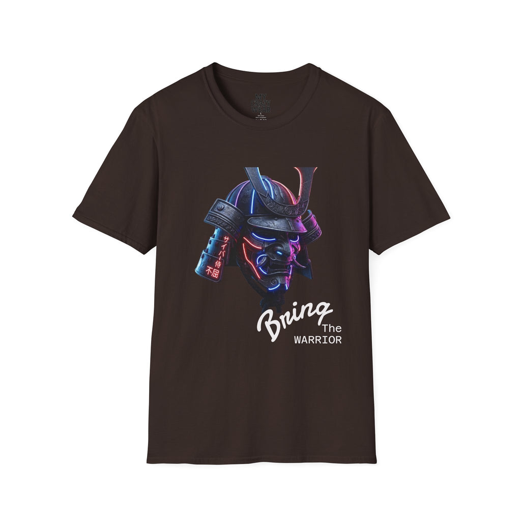 Neon Samurai T-Shirt — 'Brave Warrior' Graphic Tee