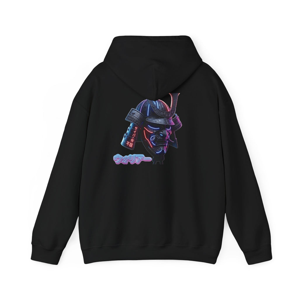 Samurai Mask Hoodie - Neon Ronin 'Bring the Warrior' Graphic Sweatshirt