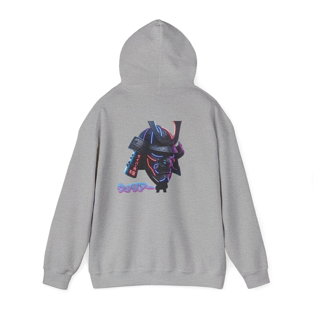 Samurai Mask Hoodie - Neon Ronin 'Bring the Warrior' Graphic Sweatshirt