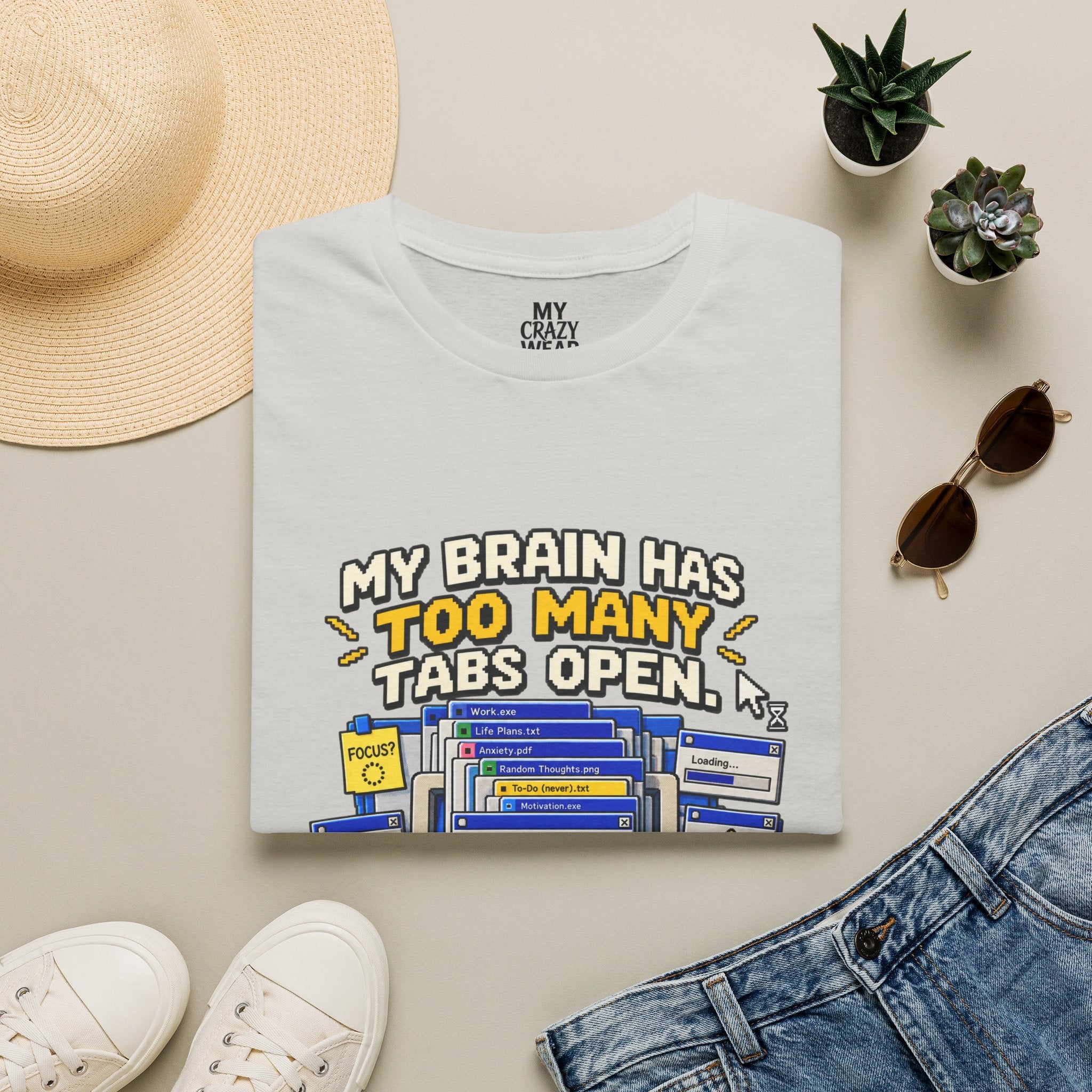 My Brain Has Too Many Tabs Open T-Shirt | Funny Computer Graphic