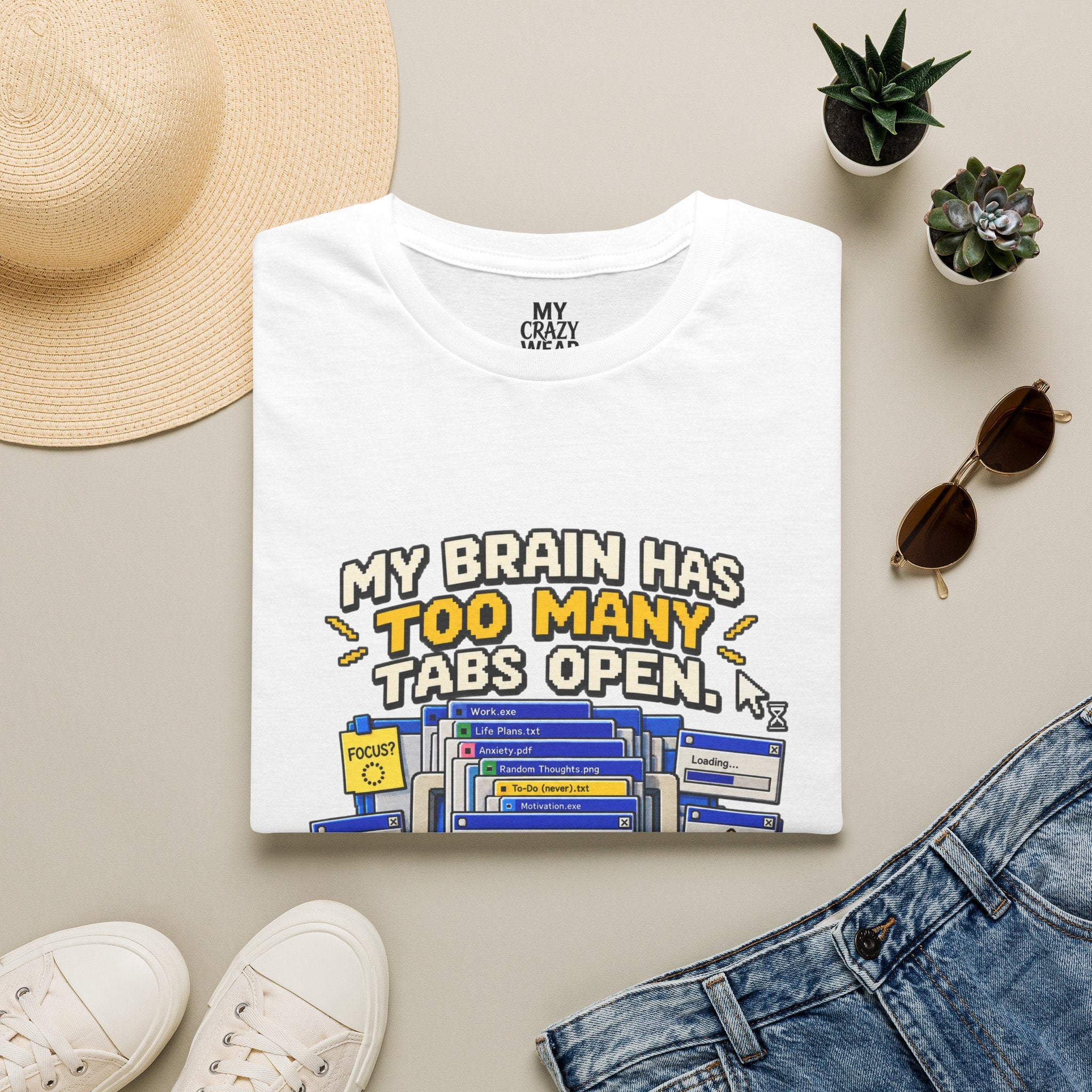 My Brain Has Too Many Tabs Open T-Shirt | Funny Computer Graphic