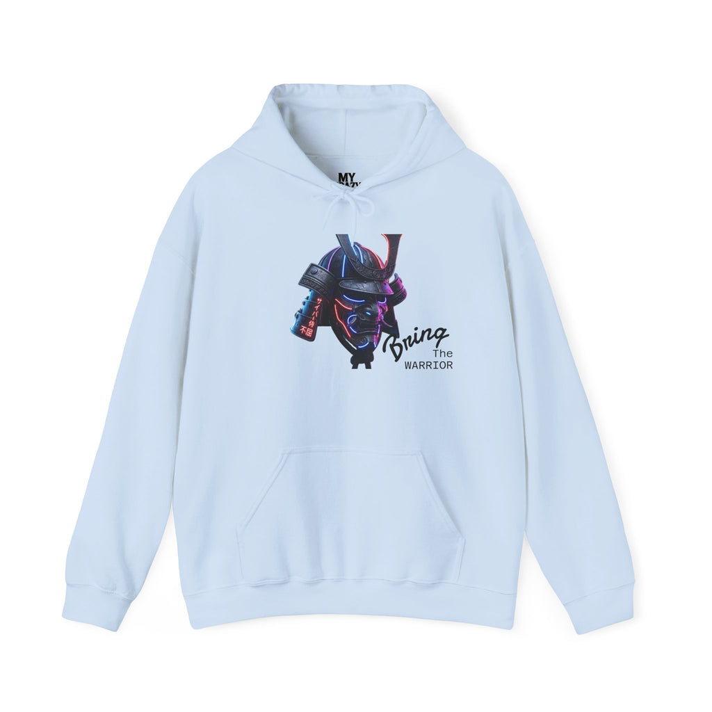 Samurai Mask Hoodie - Neon Ronin 'Bring the Warrior' Graphic Sweatshirt