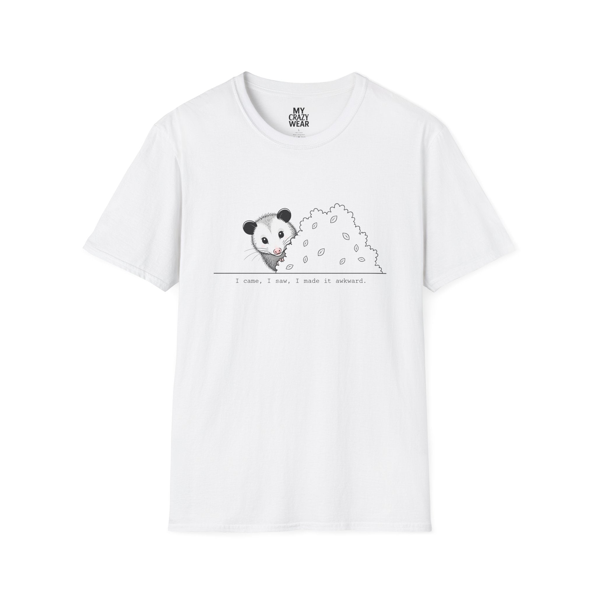 T-Shirt — Cute Possum Pile Illustration “I came, I saw, I made it awkward.”