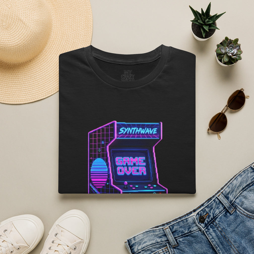 Retro Synthwave Arcade T-Shirt — "Game Over" Graphic