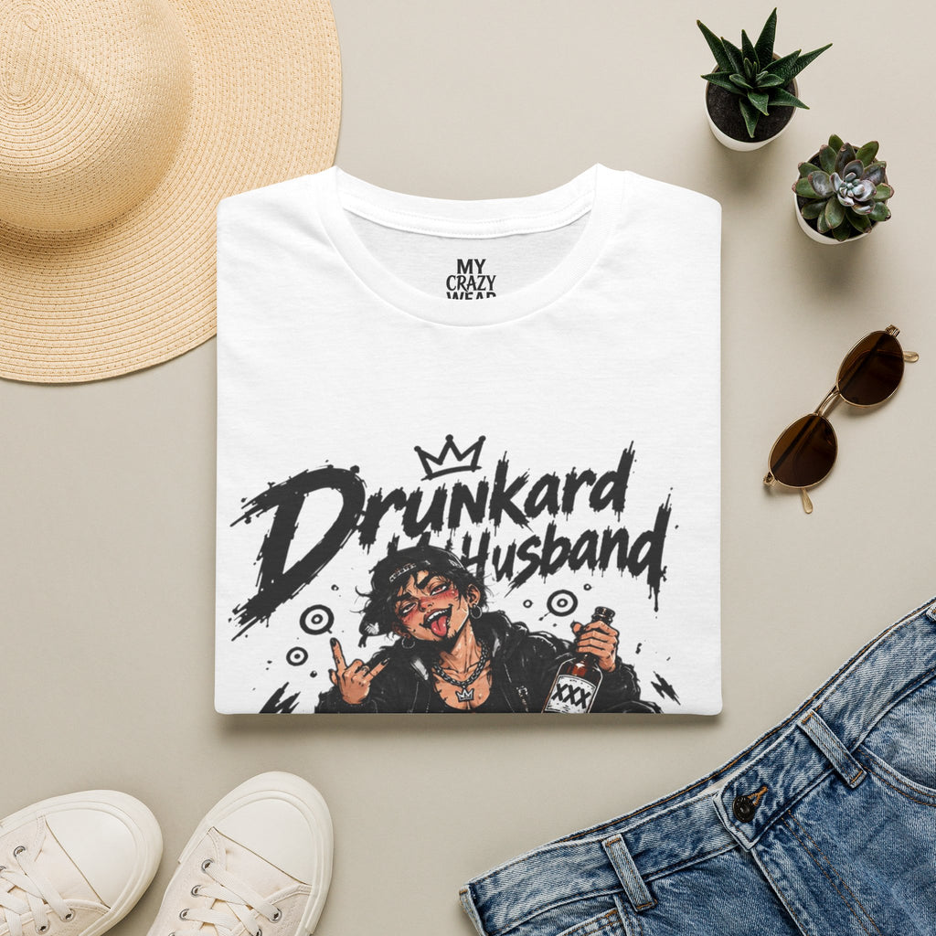 Drunkard Husband T-Shirt — Funny Drinker Graphic Tee for Couples & Parties