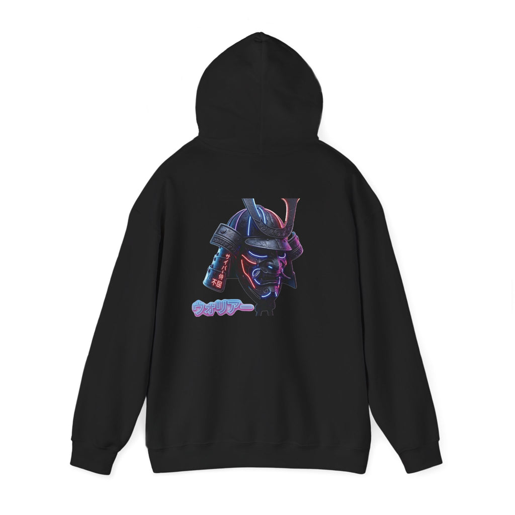 Samurai Mask Hoodie - Neon Ronin 'Bring the Warrior' Graphic Sweatshirt