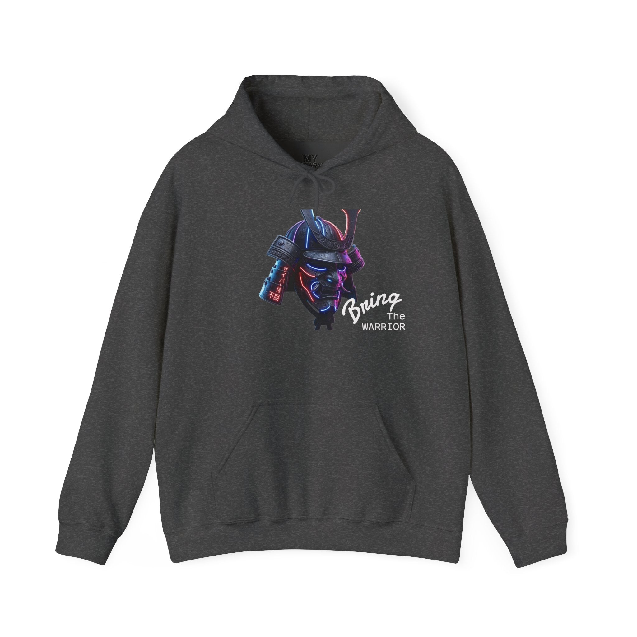 Samurai Mask Hoodie - Neon Ronin 'Bring the Warrior' Graphic Sweatshirt