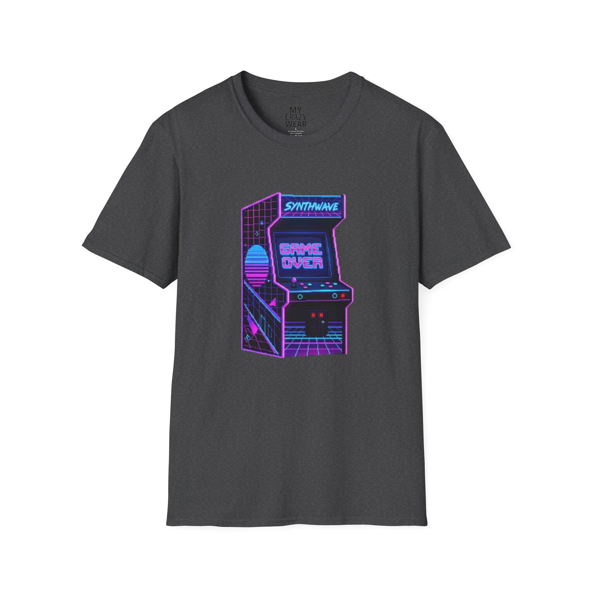 Retro Synthwave Arcade T-Shirt — "Game Over" Graphic