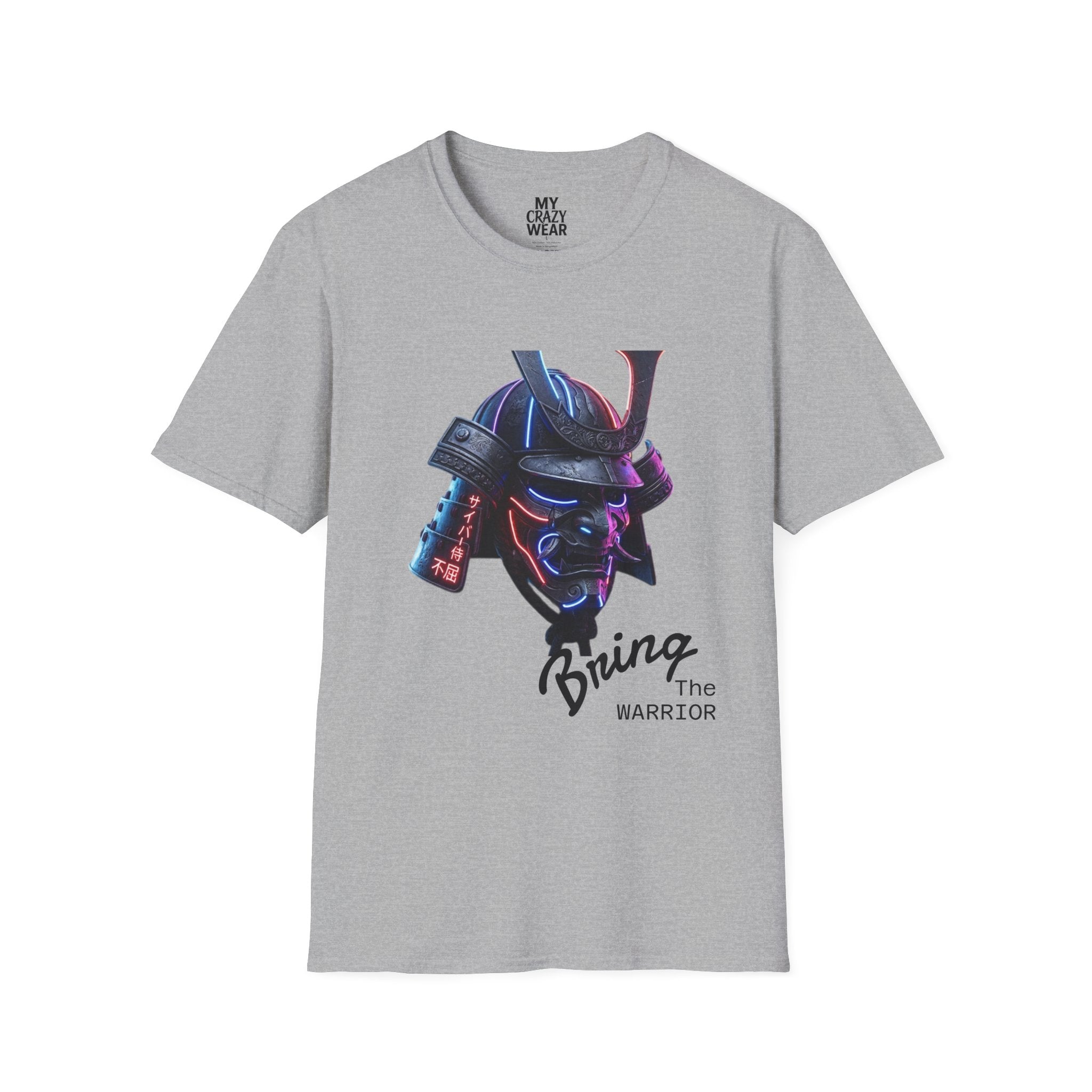 Neon Samurai T-Shirt — 'Brave Warrior' Graphic Tee