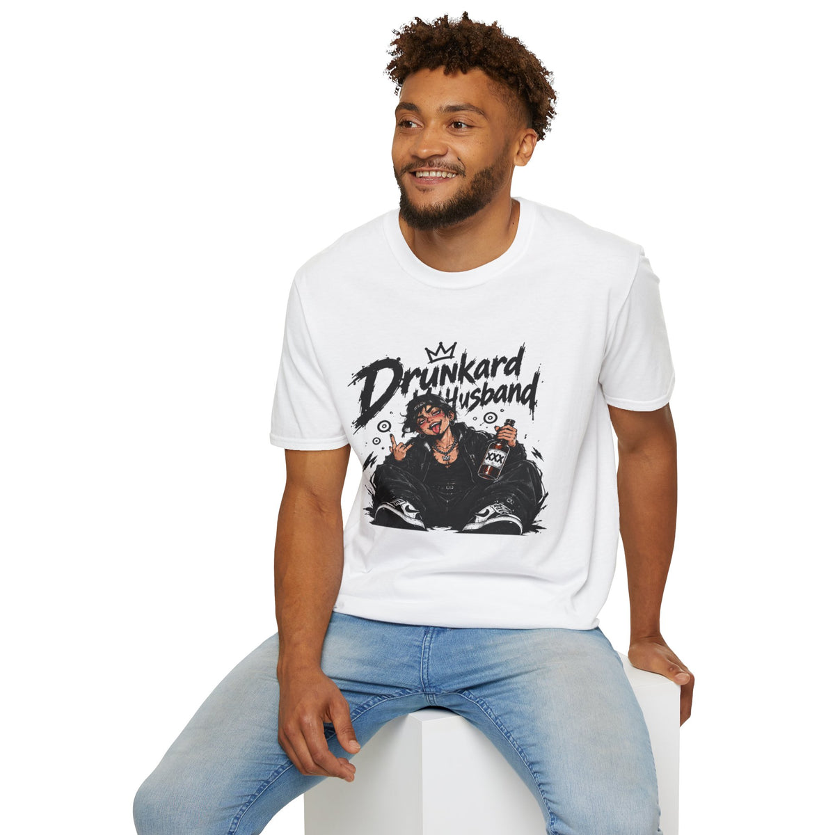 Drunkard Husband T-Shirt — Funny Drinker Graphic Tee for Couples & Parties