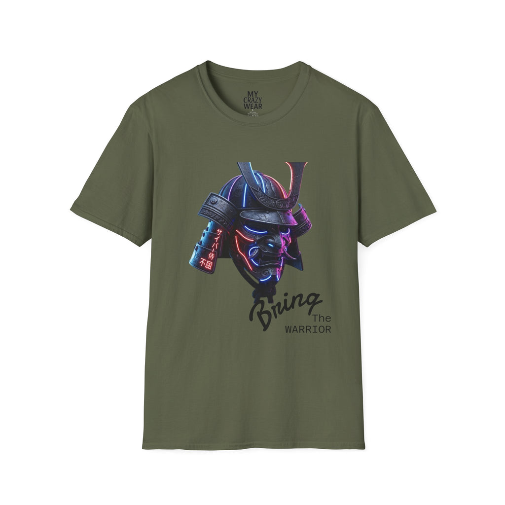 Neon Samurai T-Shirt — 'Brave Warrior' Graphic Tee