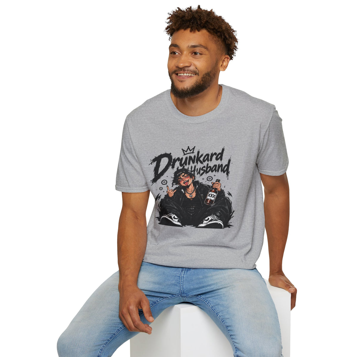 Drunkard Husband T-Shirt — Funny Drinker Graphic Tee for Couples & Parties