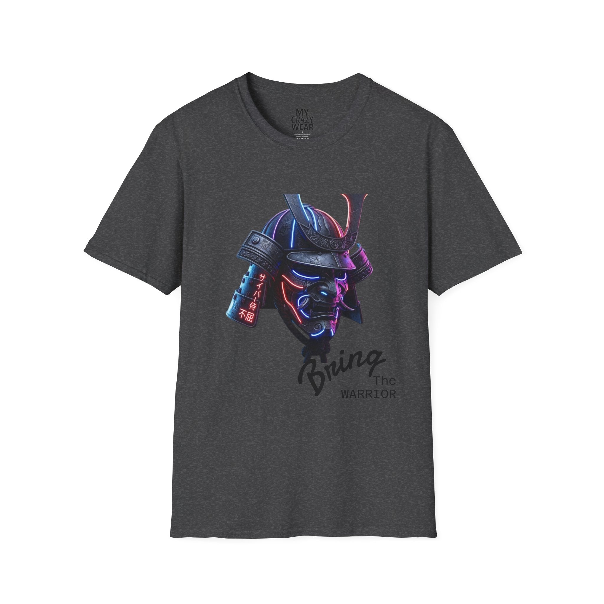 Neon Samurai T-Shirt — 'Brave Warrior' Graphic Tee