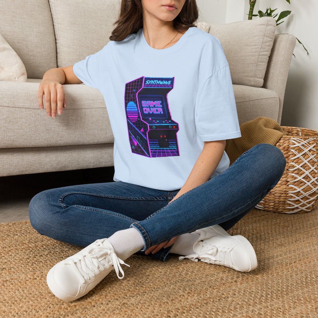 Retro Synthwave Arcade T-Shirt — "Game Over" Graphic