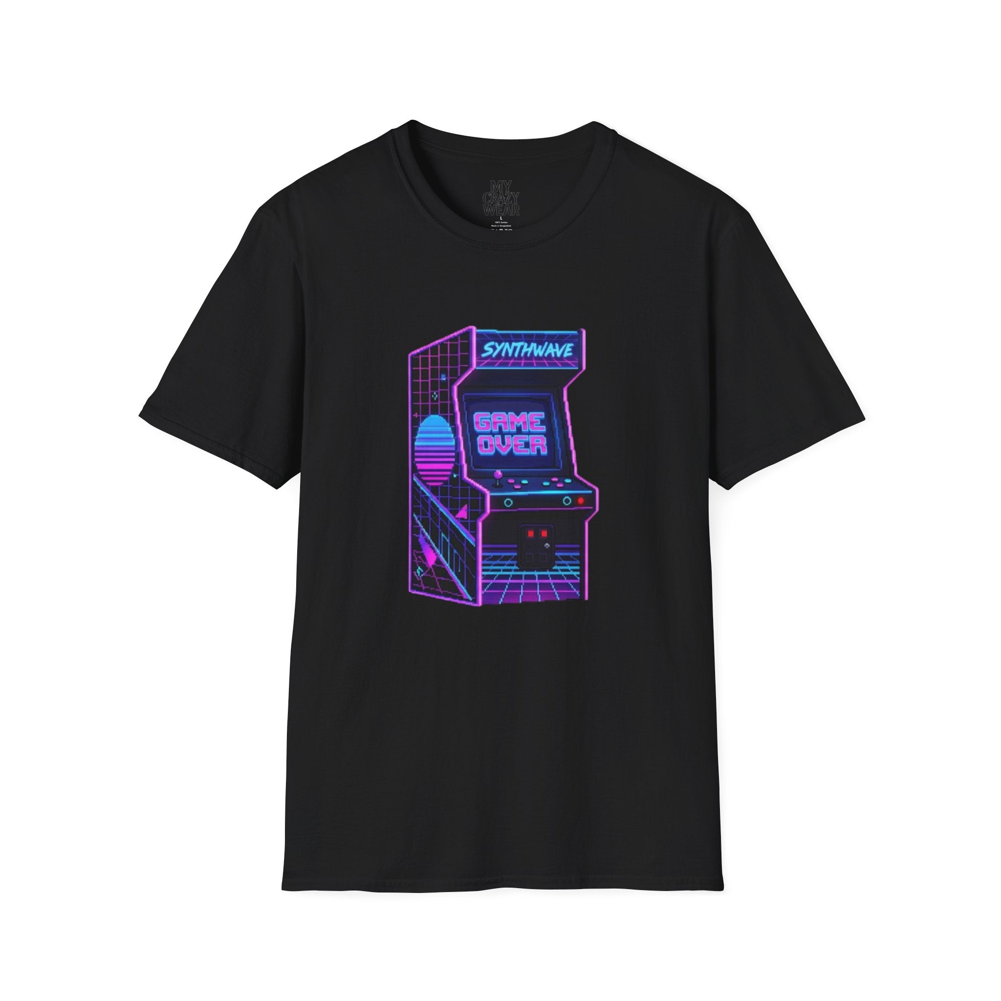 Retro Synthwave Arcade T-Shirt — "Game Over" Graphic