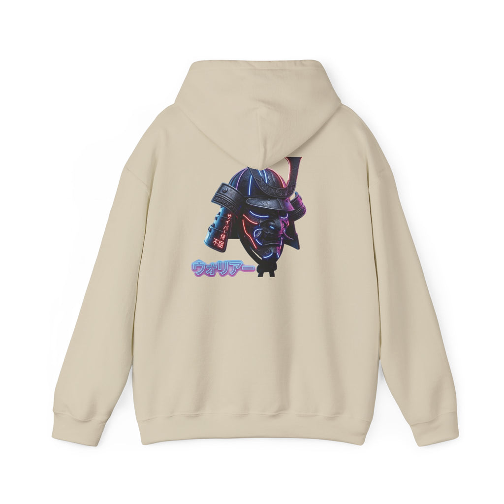 Samurai Mask Hoodie - Neon Ronin 'Bring the Warrior' Graphic Sweatshirt
