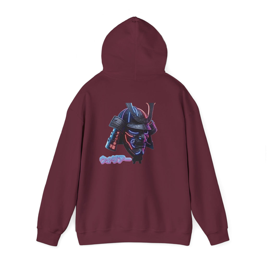 Samurai Mask Hoodie - Neon Ronin 'Bring the Warrior' Graphic Sweatshirt