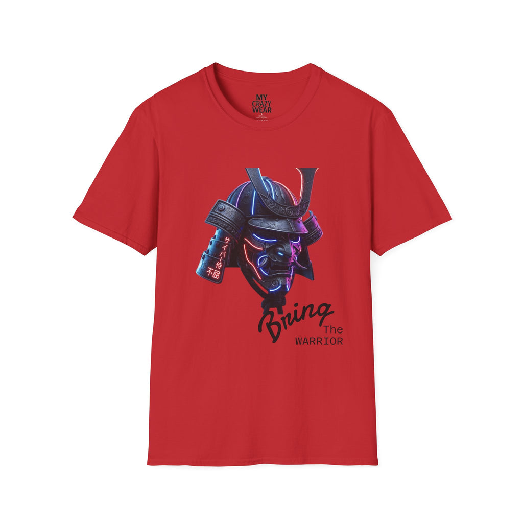 Neon Samurai T-Shirt — 'Brave Warrior' Graphic Tee