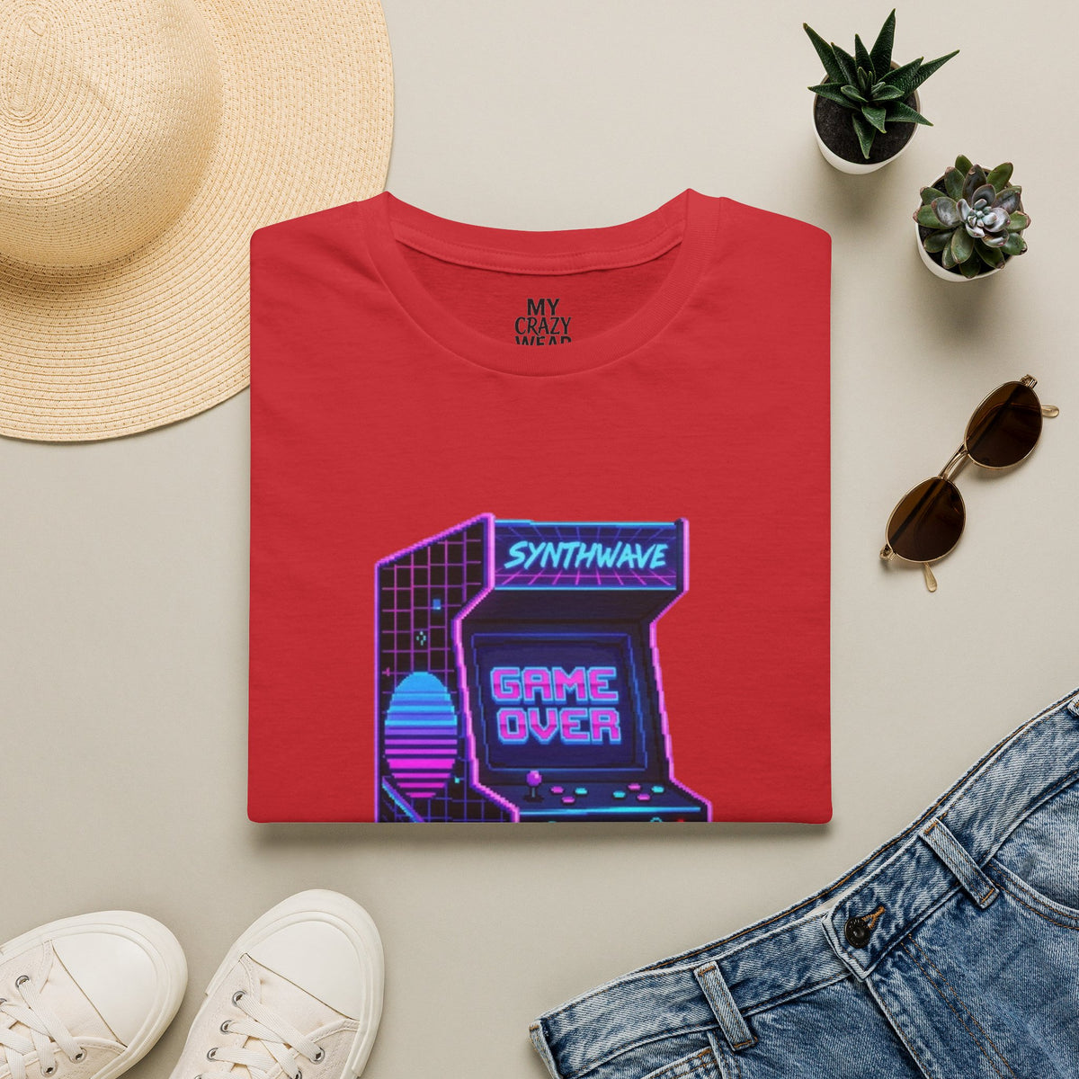 Retro Synthwave Arcade T-Shirt — "Game Over" Graphic