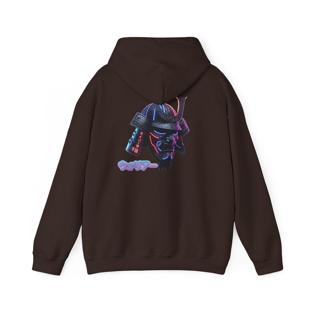 Samurai Mask Hoodie - Neon Ronin 'Bring the Warrior' Graphic Sweatshirt