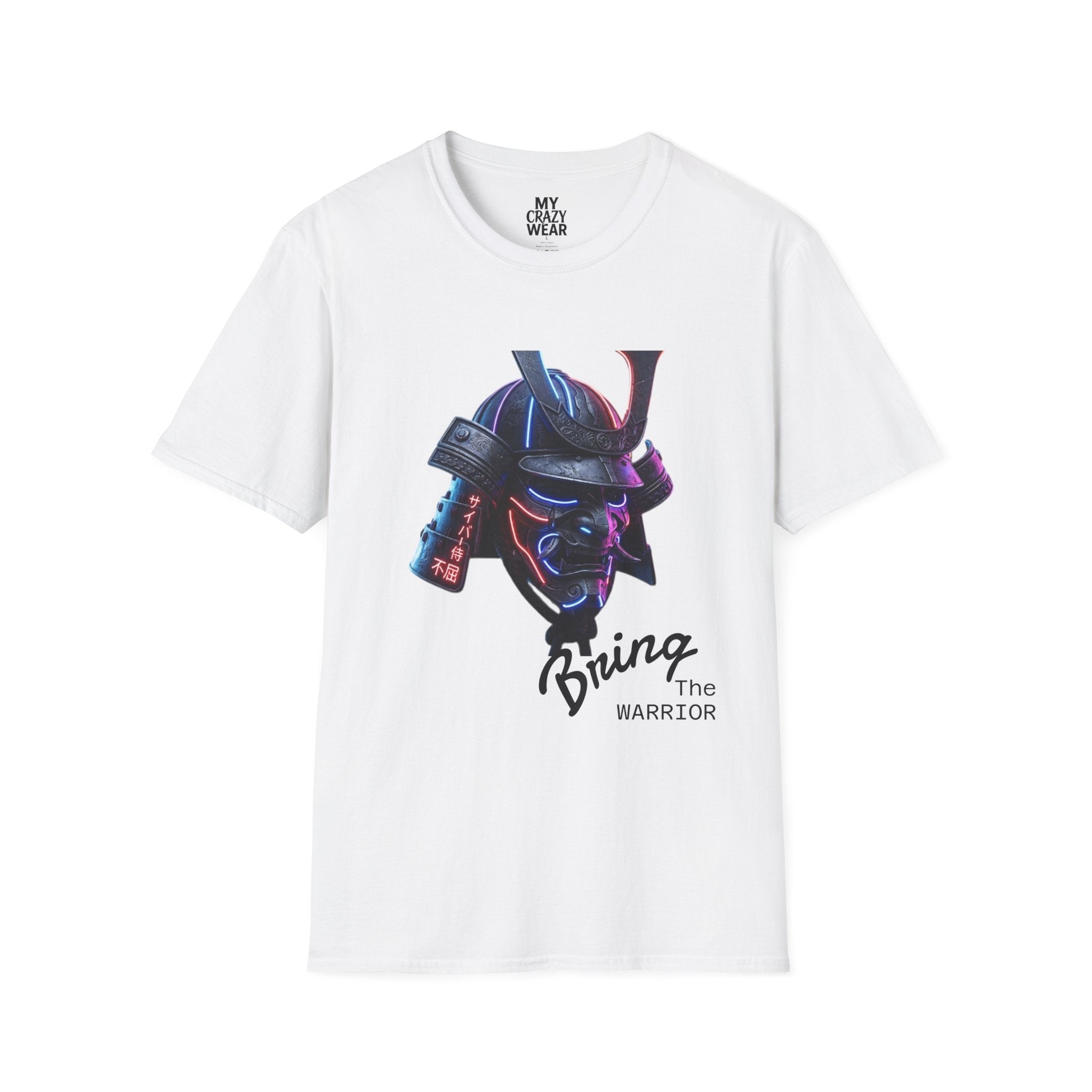 Neon Samurai T-Shirt — 'Brave Warrior' Graphic Tee