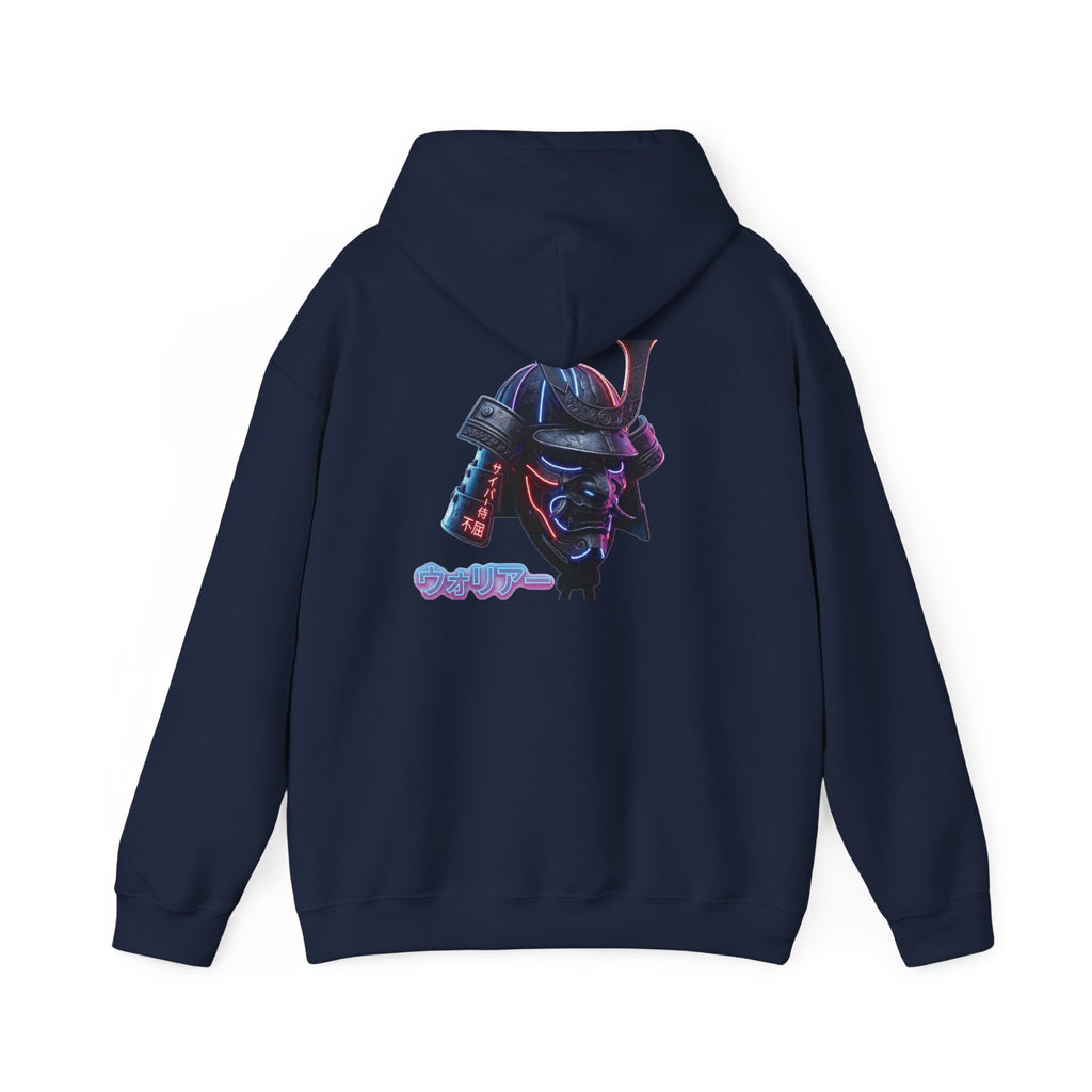 Samurai Mask Hoodie - Neon Ronin 'Bring the Warrior' Graphic Sweatshirt