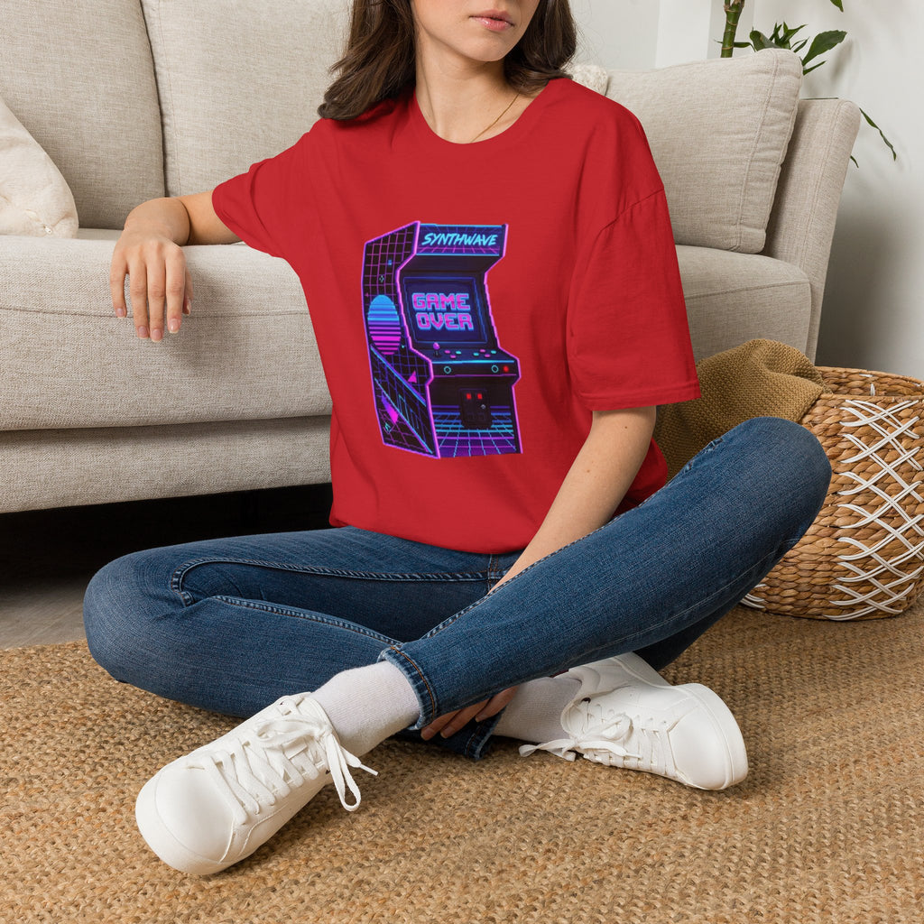 Retro Synthwave Arcade T-Shirt — "Game Over" Graphic